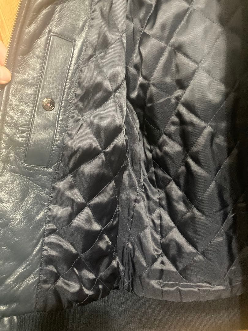 メンズビギ 羊革 レザー ブルゾン leather 本革 スタジャン ジャケット