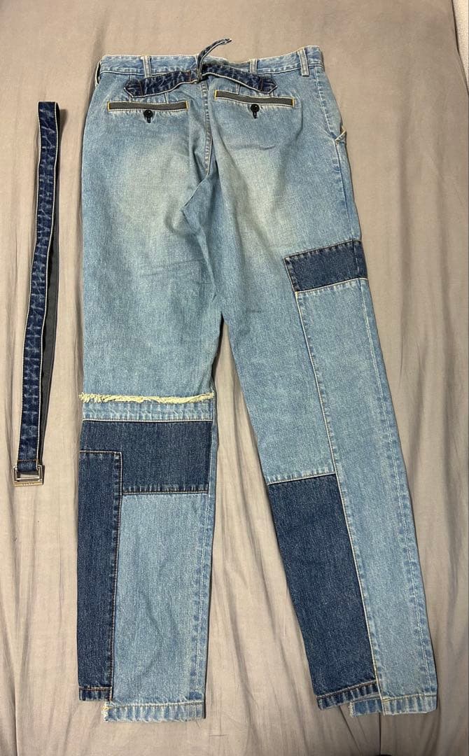 SACAI パッチワークデニムパンツ