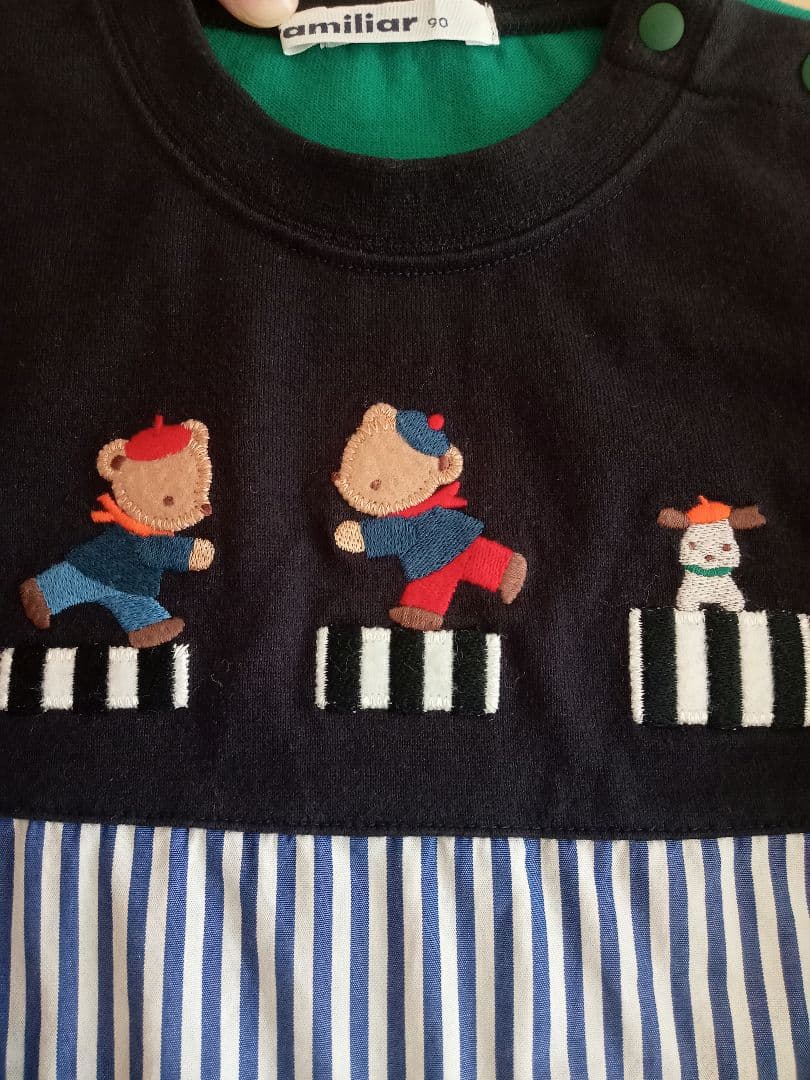 ゆ*♡様 ファミリア 長袖Tシャツ ネイビー 90cm