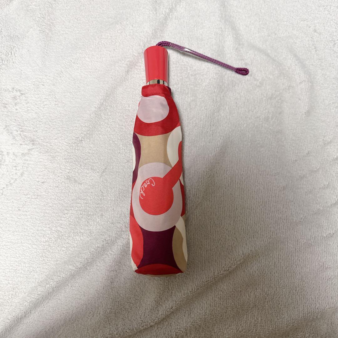 【未使用品✨️】COACH 折りたたみ傘 シグネチャー 赤 ワンタッチ