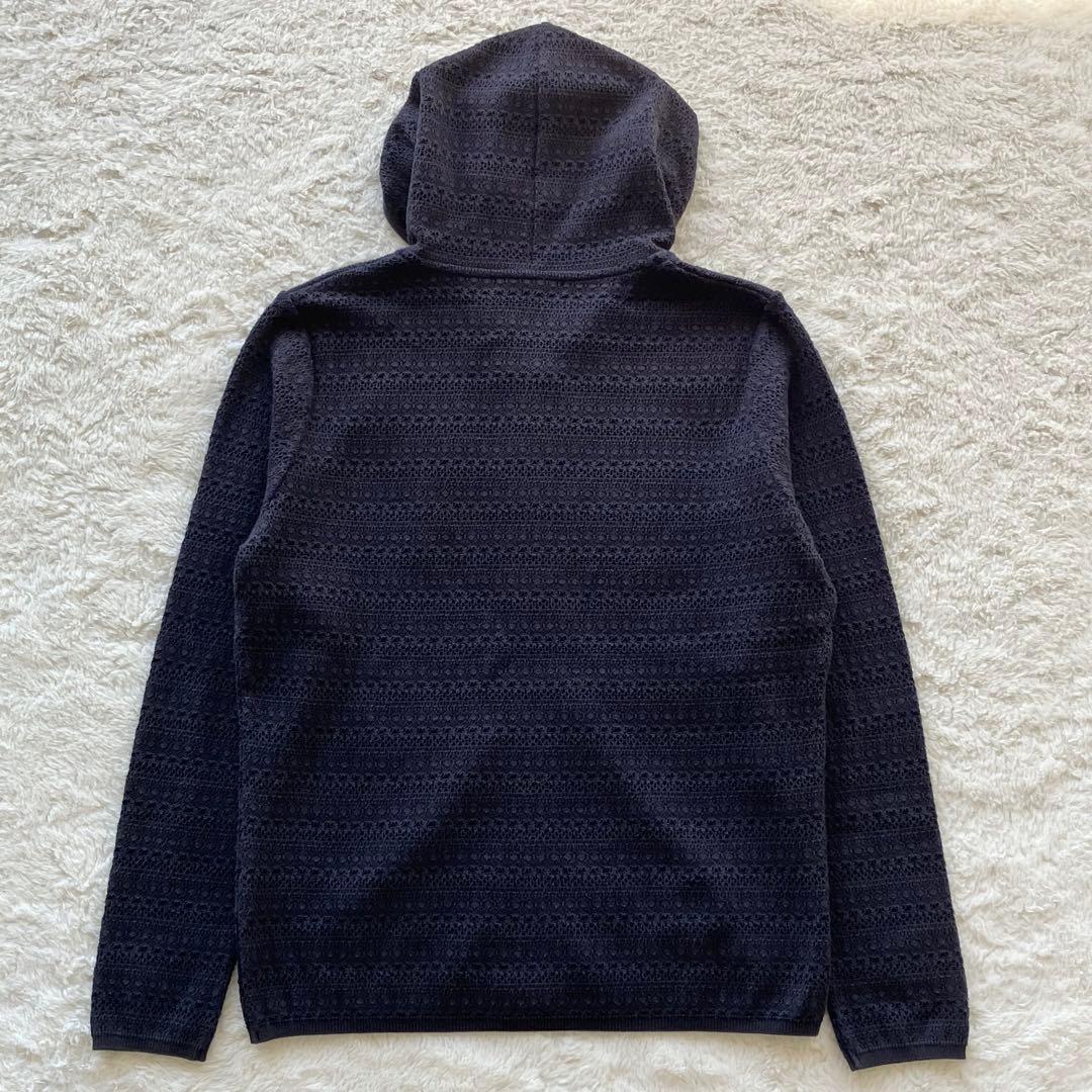 未使用品 マドモアゼルノンノン NONNO レース ニットパーカー ネイビー L