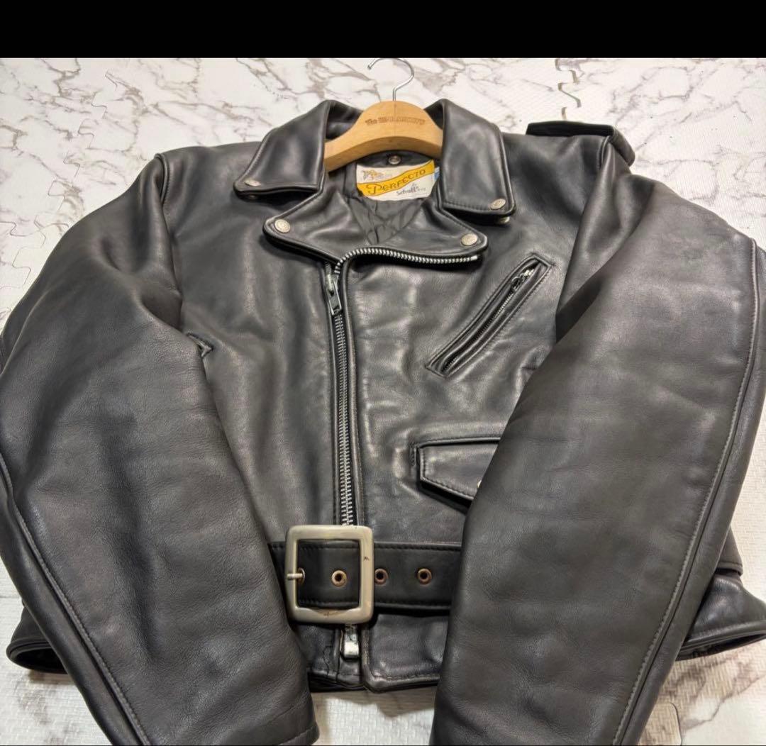 奇跡の42size✨【米国製】schott ダブルライダース 618 黒