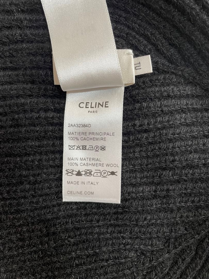 CELINE ブラック カシミヤ ビーニー