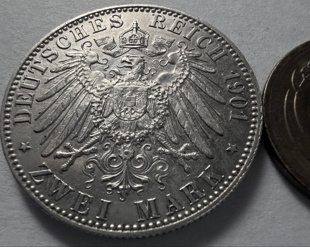 R*a様 1901年 ドイツ帝国 プロイセン王国2マルク 銀貨