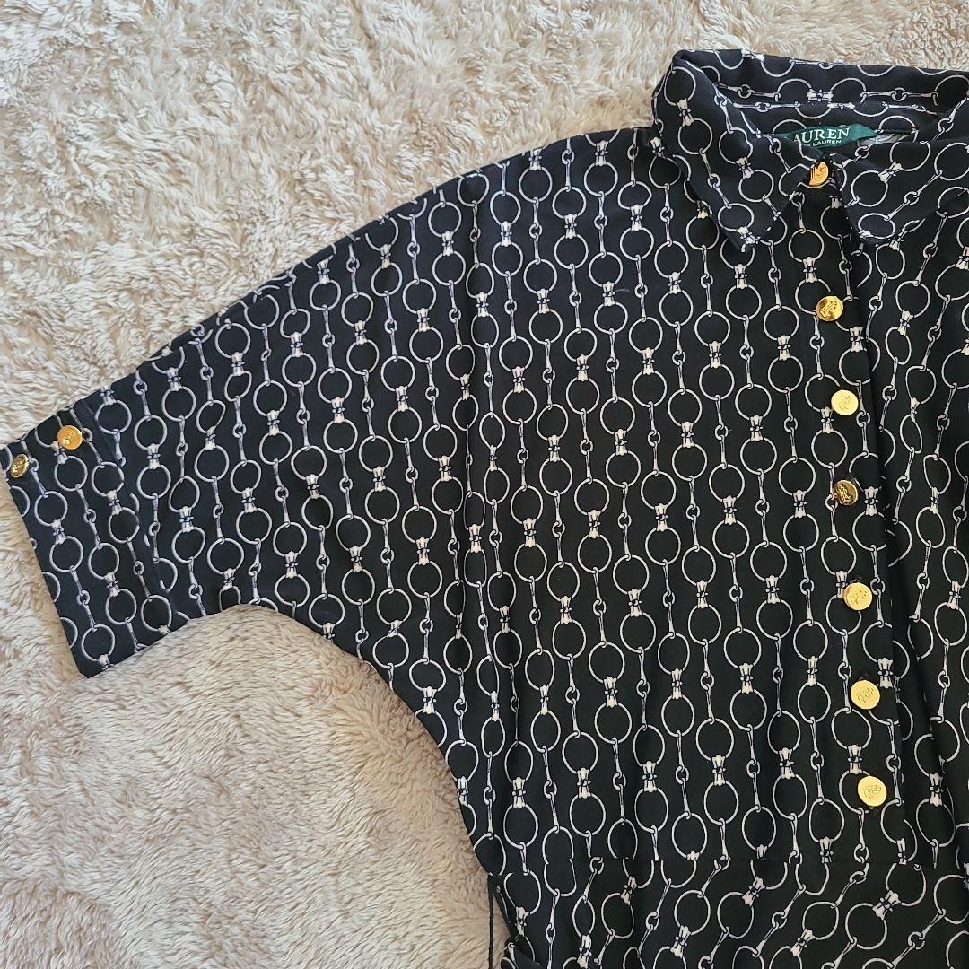 RALPH LAUREN ホースビット ロングワンピース シャツ 金ボタン