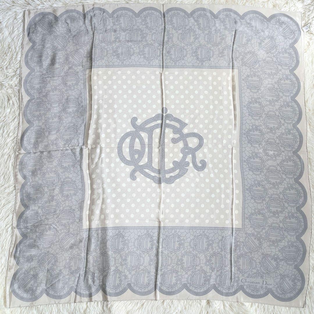 Christian Dior　ディオール　大判スカーフ　シルク