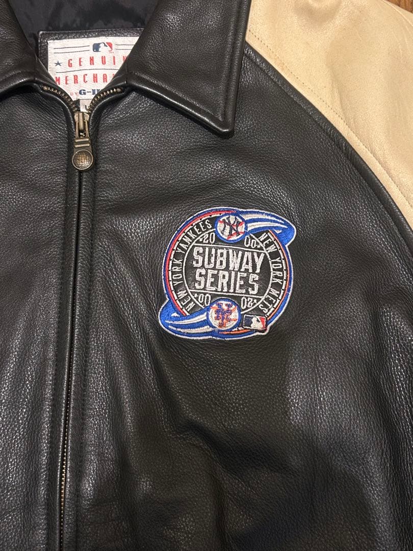 ジャケット・アウター NewYork leather stadium jacket