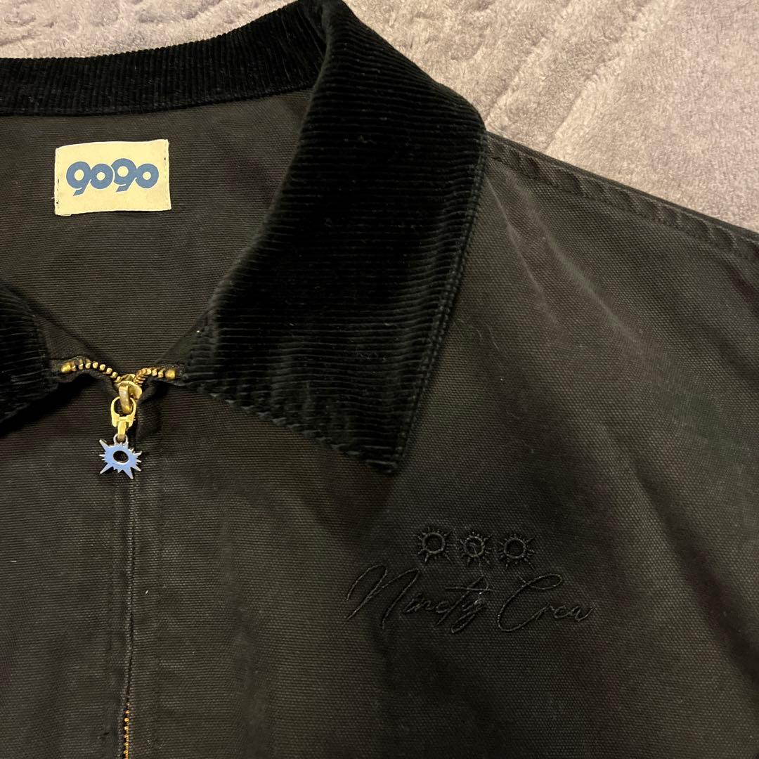 9090 ブラック ジップアップジャケット