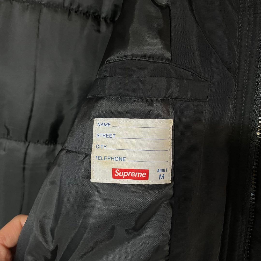 《SUPREME》美品 正規品 スリーブロゴ ベンチコート M 黒 ビックサイズ