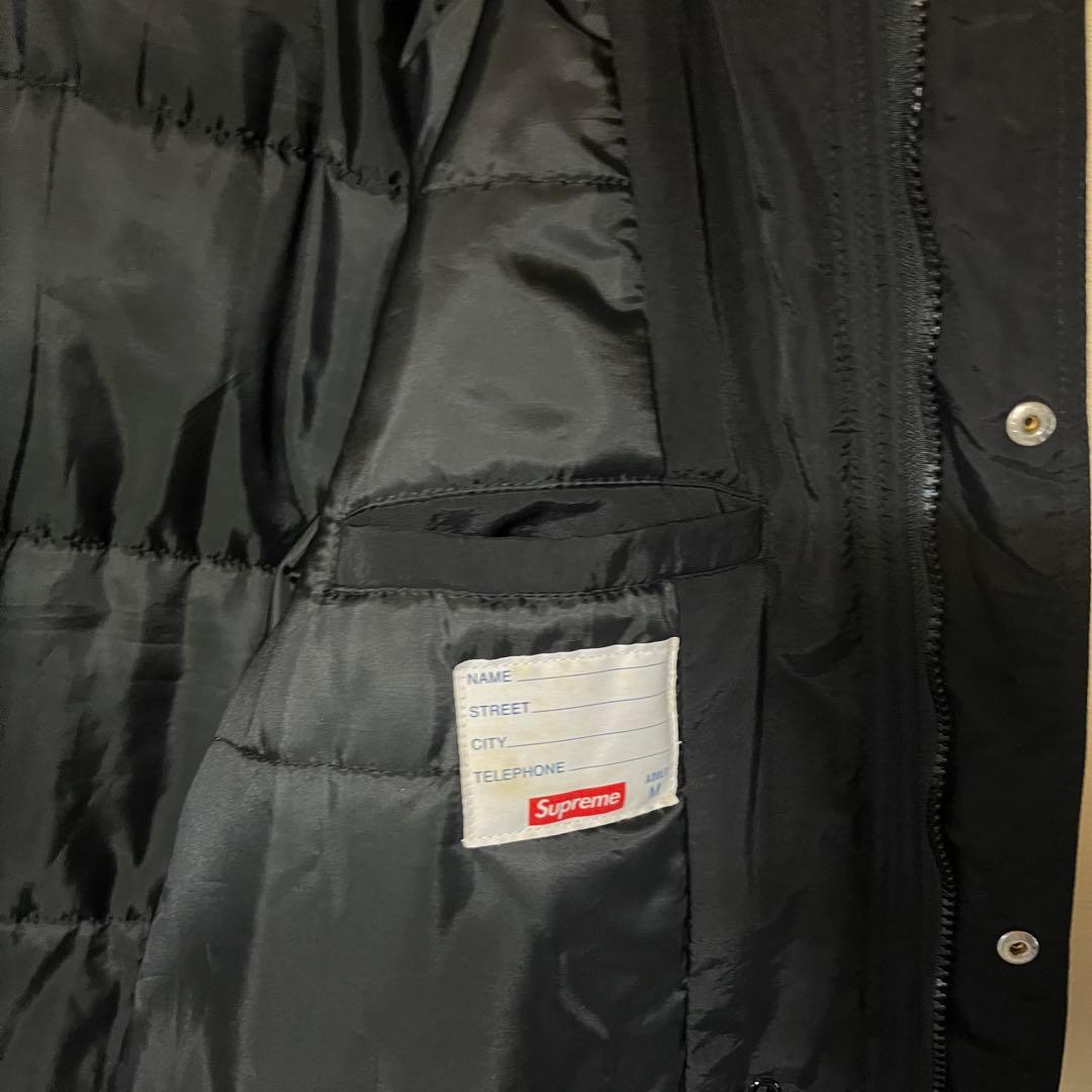 《SUPREME》美品 正規品 スリーブロゴ ベンチコート M 黒 ビックサイズ