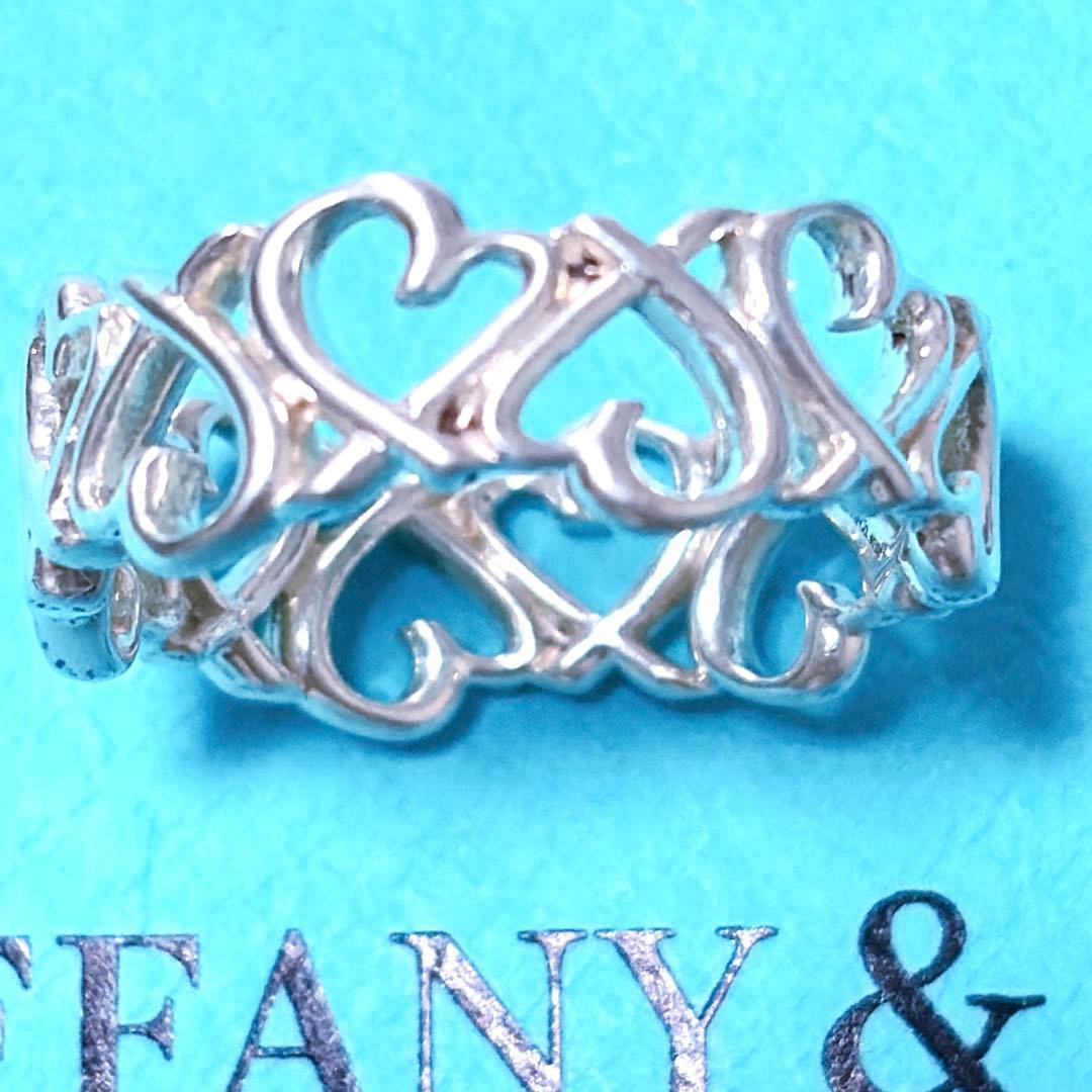 【美品】15号 Tiffany ティファニー フルラビングハート リング 925
