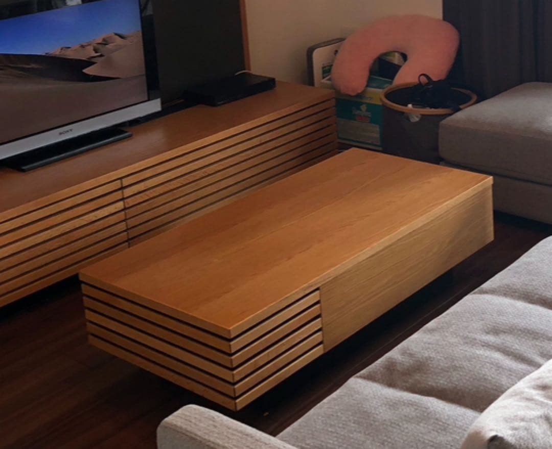 オークカラー 木製センターテーブル