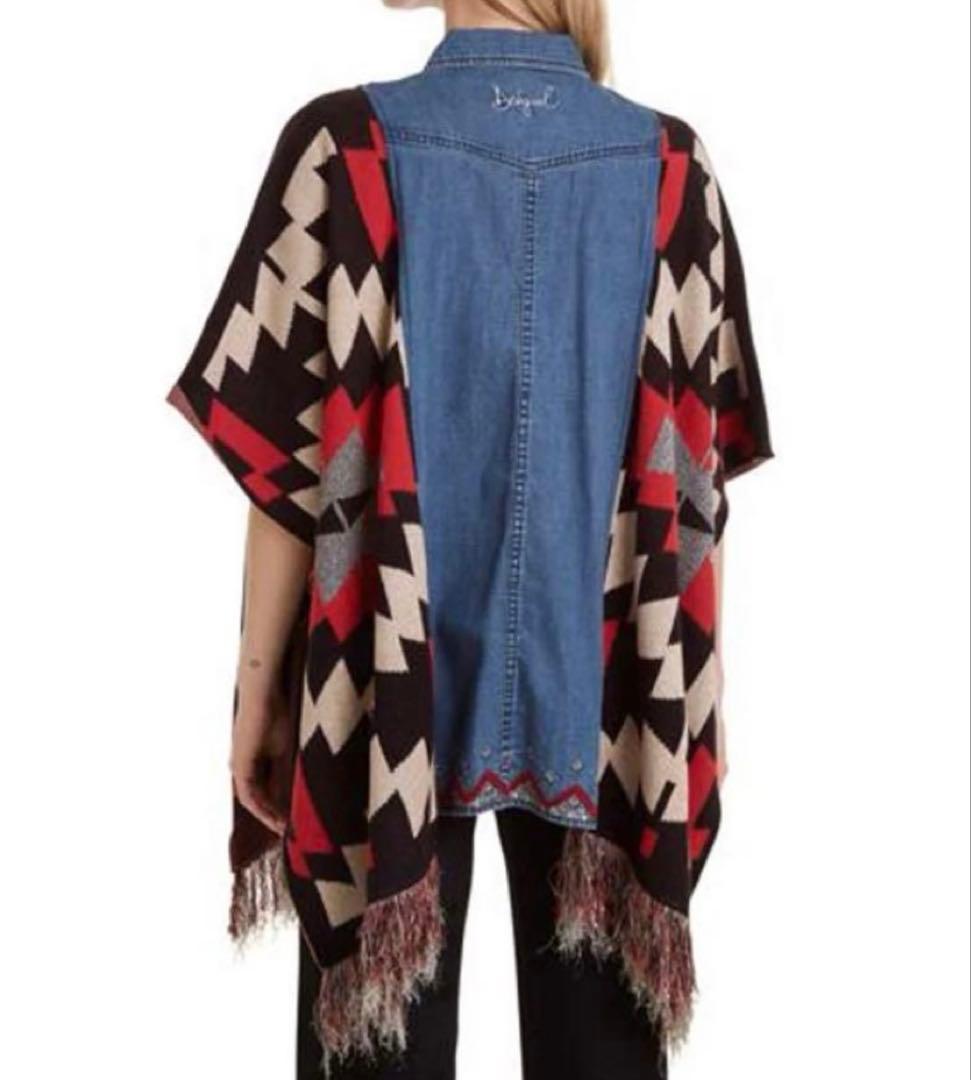 Desigual デシグアル デニムジャケット ポンチョ ゆったり ナバホ柄
