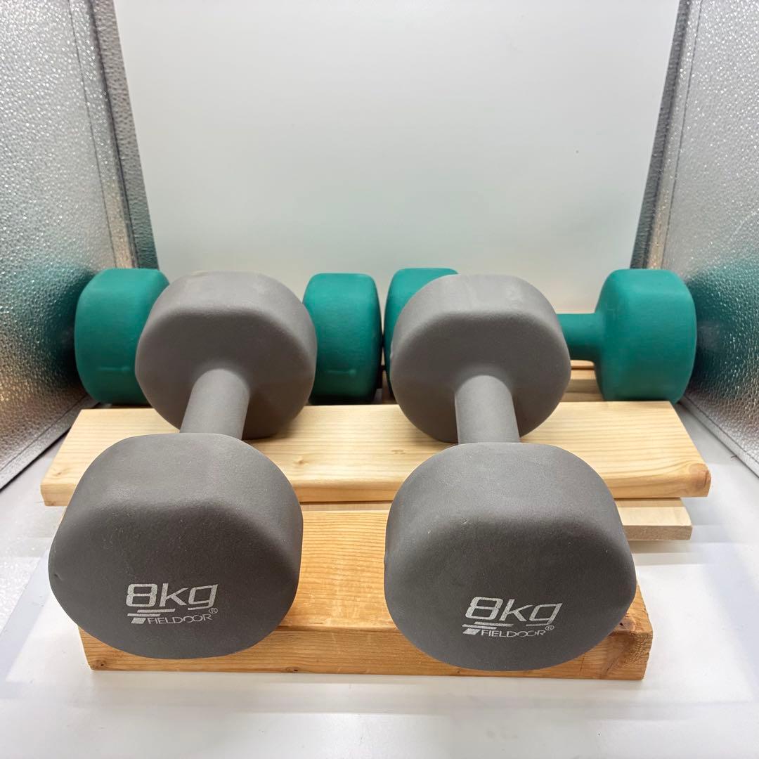FIELDOOR 8kg 6kg ダンベル 2個セット