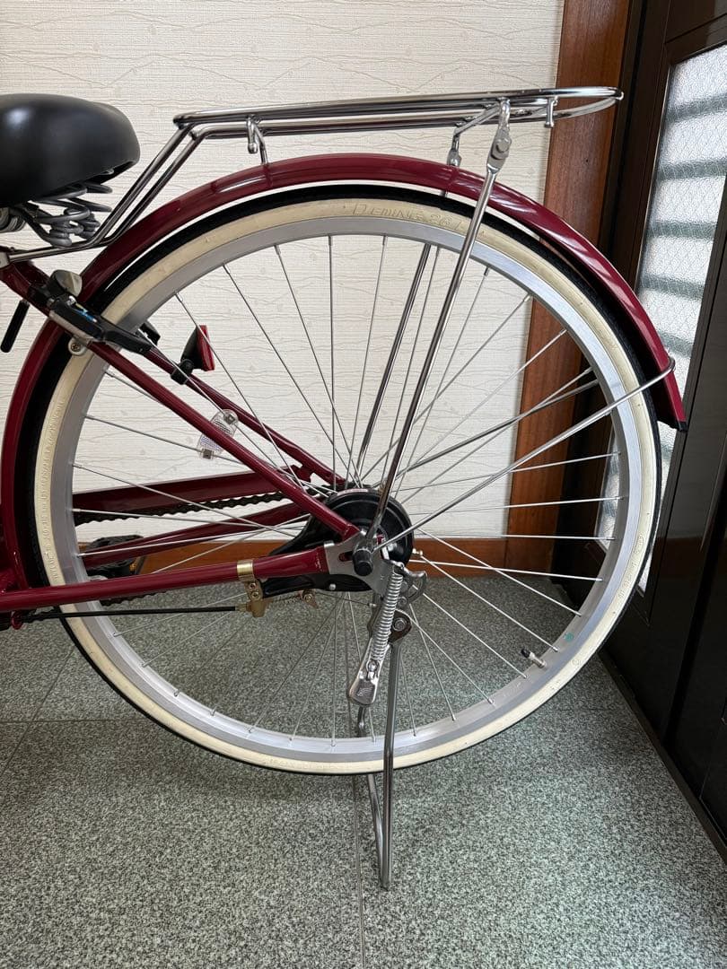 ☆中古美品☆ イオンバイク シティサイクル　モーリスカジュアル 26型 レッド