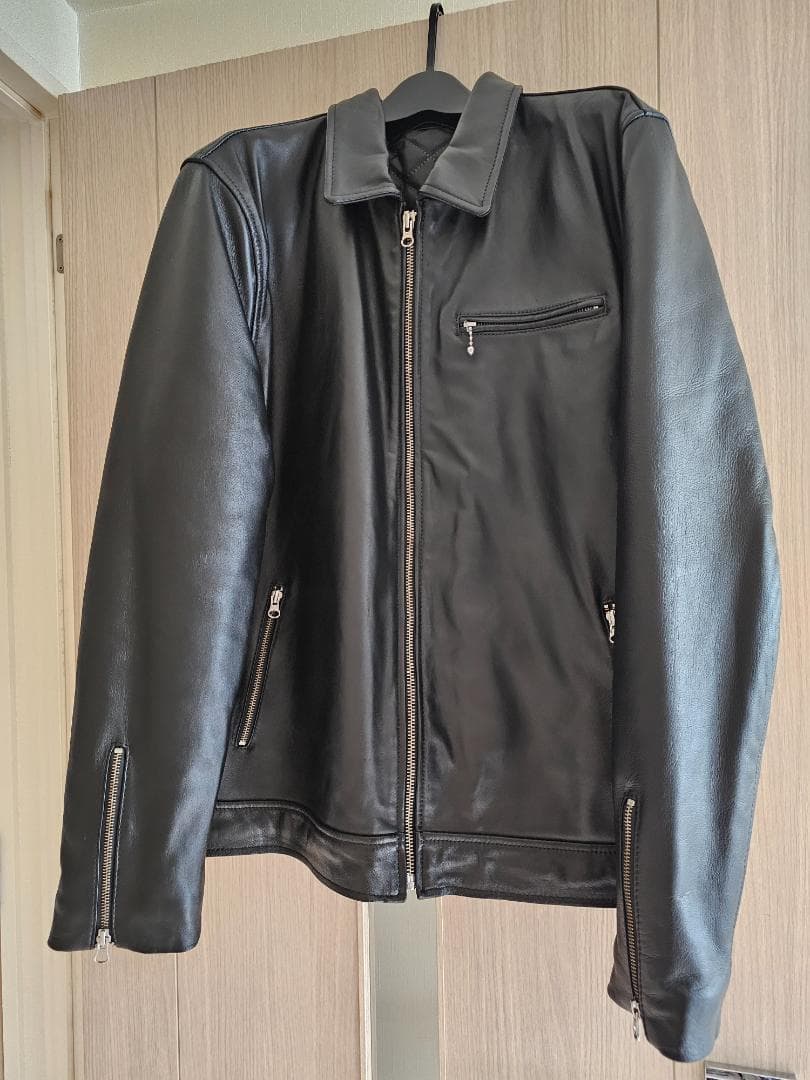 【極美品・希少5L】本革 フリーダム ラムレザー ライダースジャケット ブラック