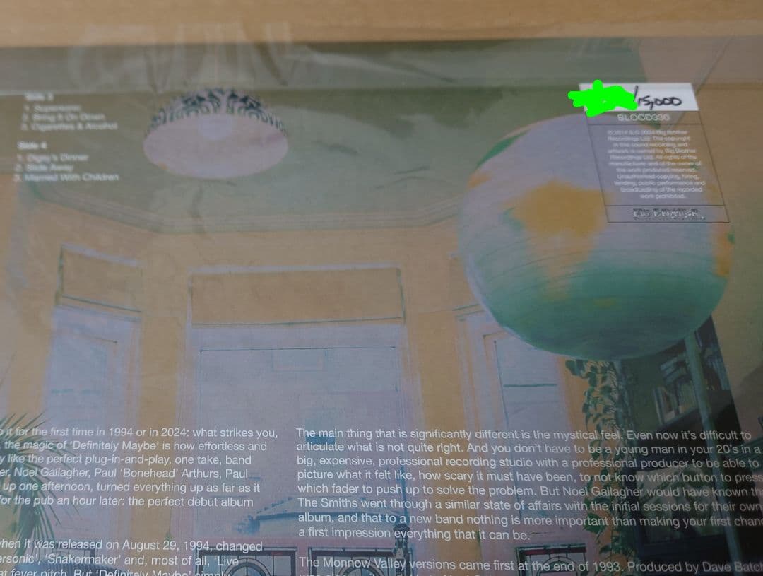 Oasis Definitely Maybe 限定15,000枚 LP