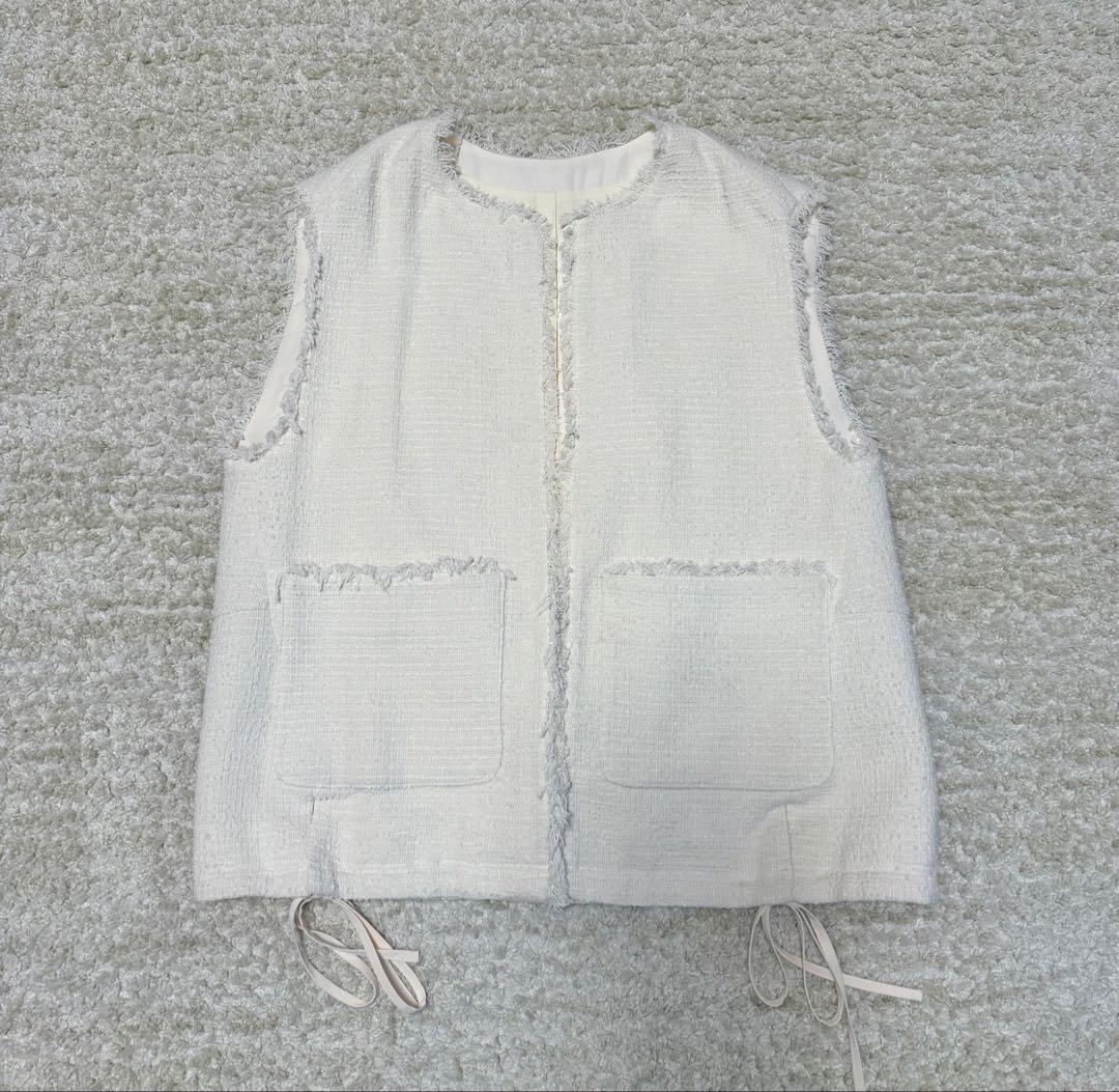 美品☆ gypsohila ジプソフィア 2Ribbon ツイードジレ
