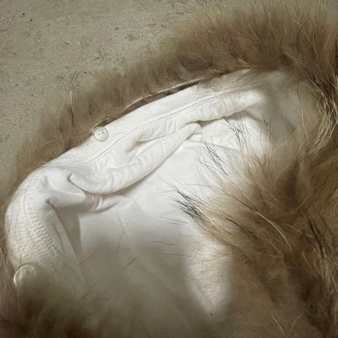00s archive GAP fur zip hoodie Y2K ラメ 白