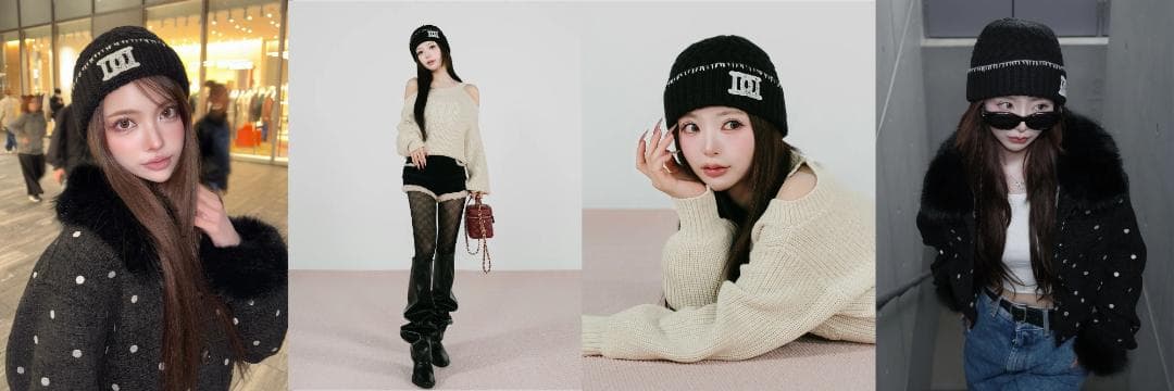 ダーリッチ darich DDロゴバスケットニットビーニー 帽子 ブラック