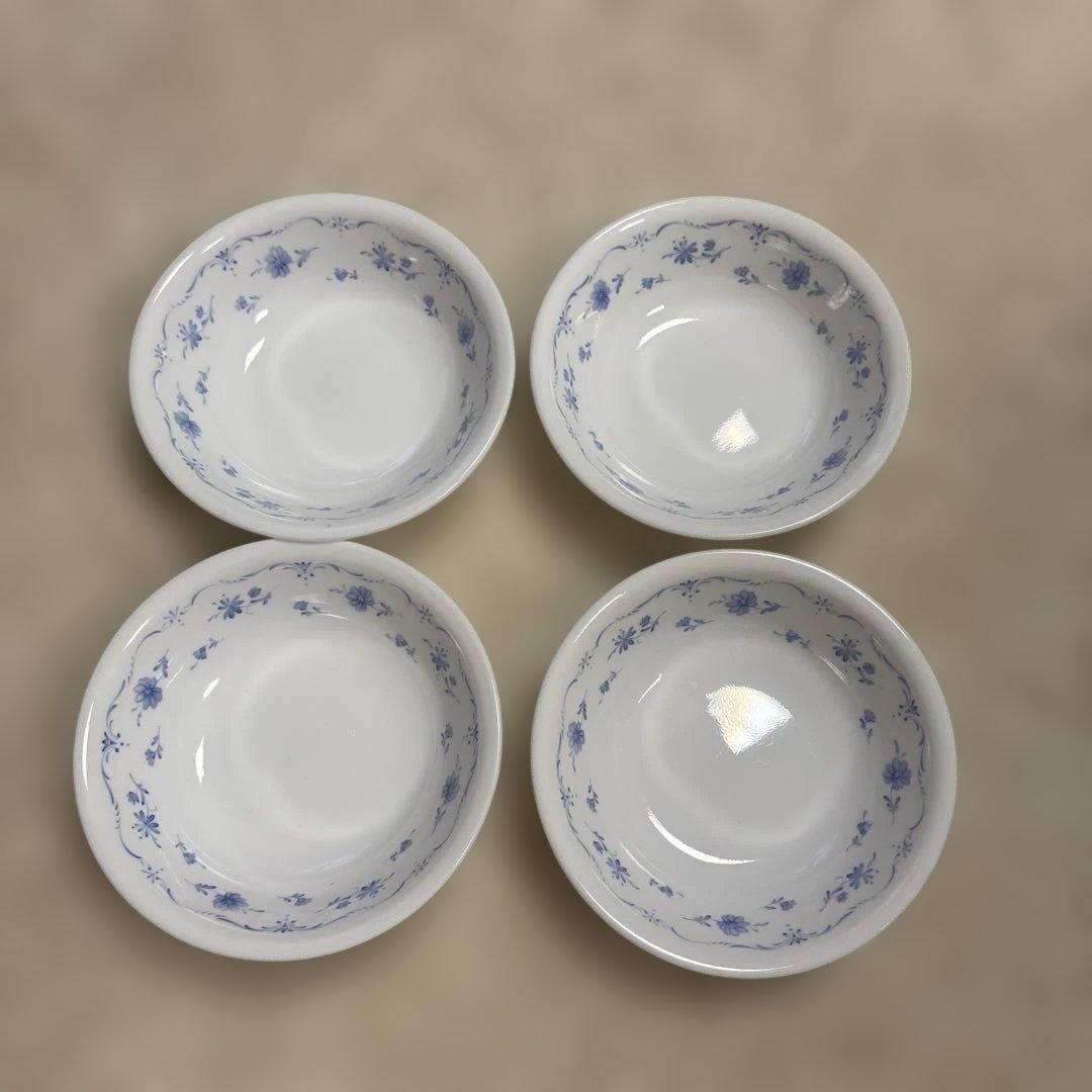 Corelle 青い花柄 皿 12枚セット
