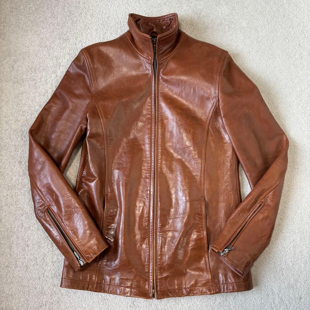 SCHAFFEN 馬革 ホースハイド レザージャケット ライダース ブラウン