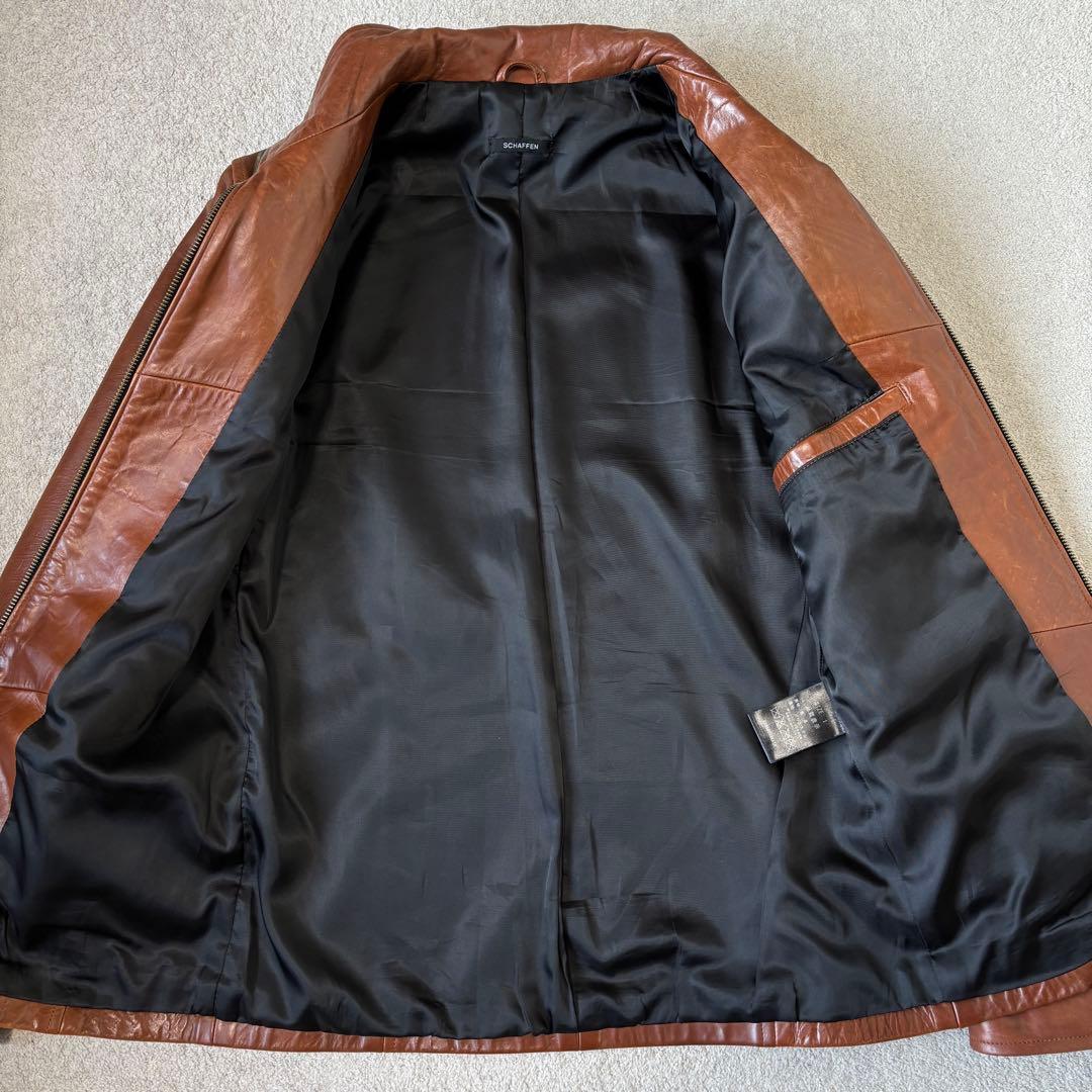 SCHAFFEN 馬革 ホースハイド レザージャケット ライダース ブラウン