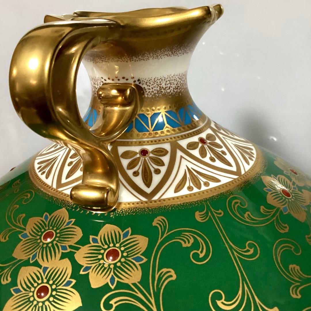 限定品　オールドノリタケ復刻版　瑠璃金彩葡萄盛紋様　花生