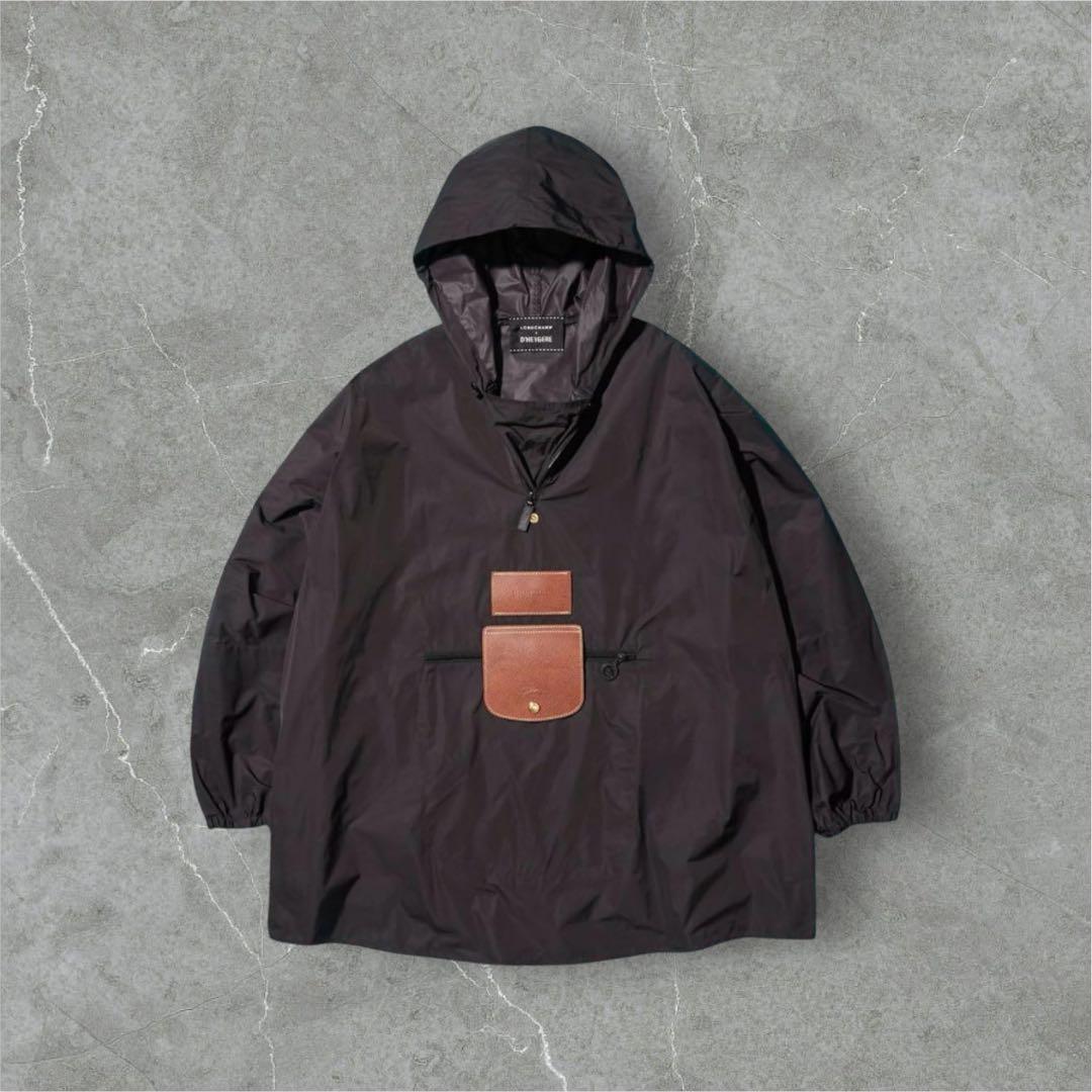 【J18】LONGCHAMP × D’HEYGERE レインポンチョ　ブラック