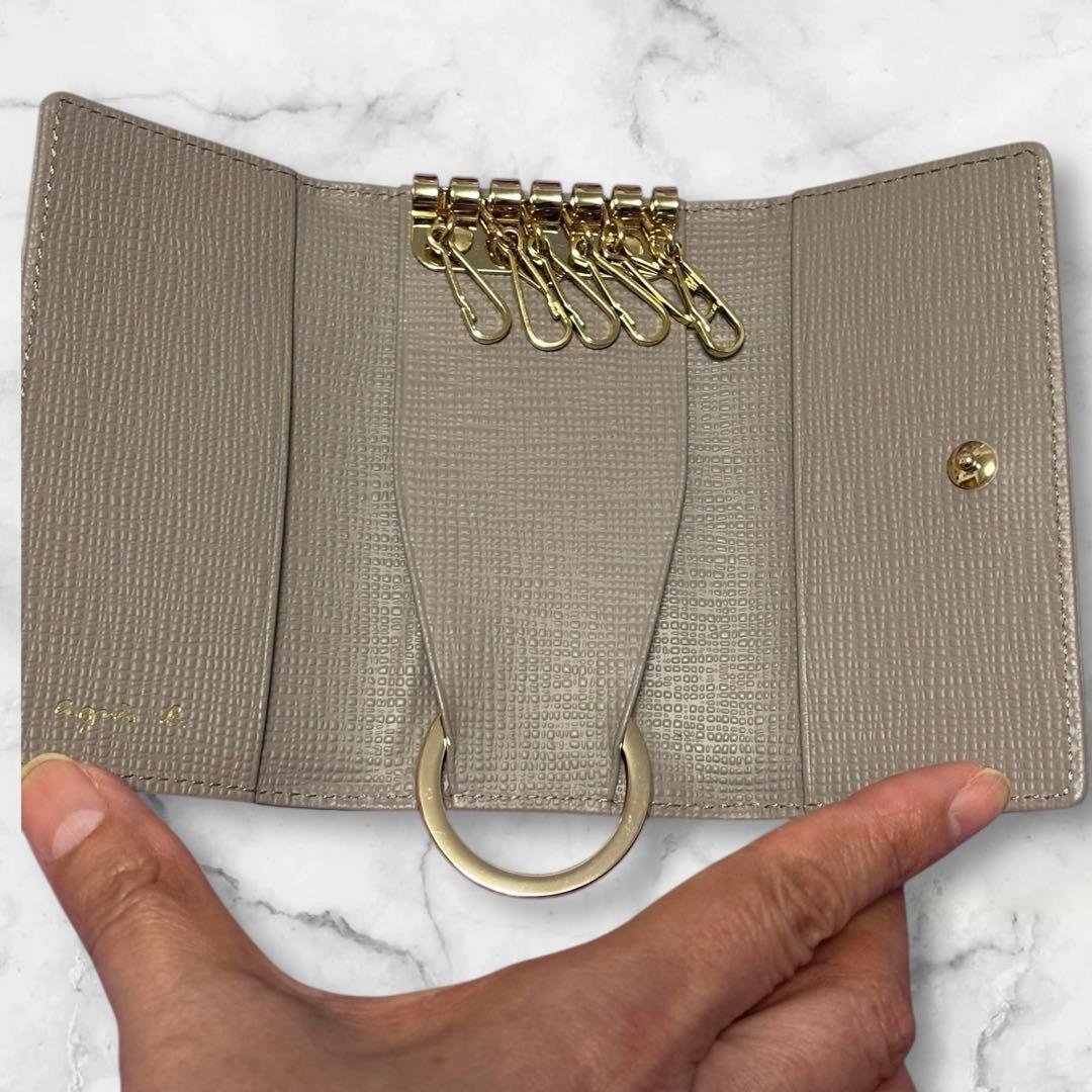 agnès b. グレー レザー キーケース