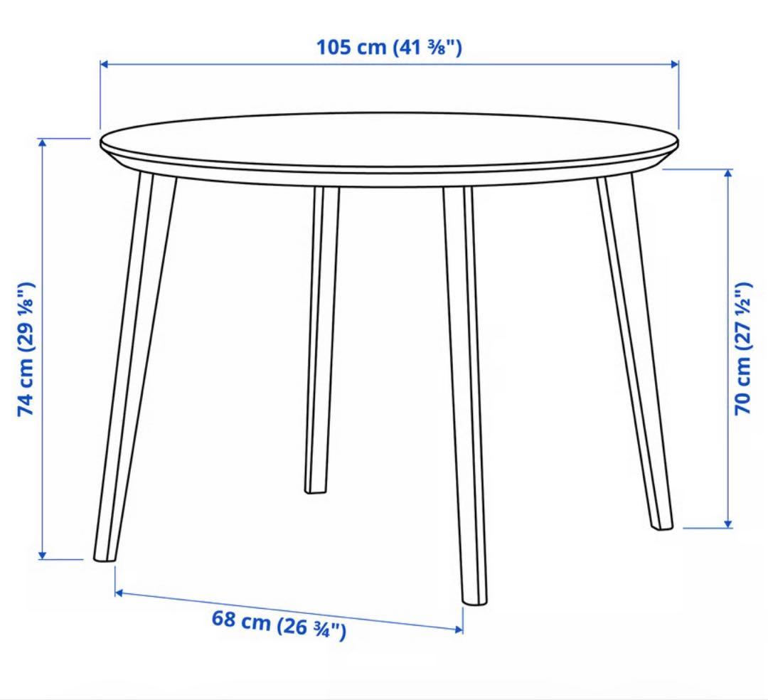 IKEA 円形木製ダイニングテーブル 105cm