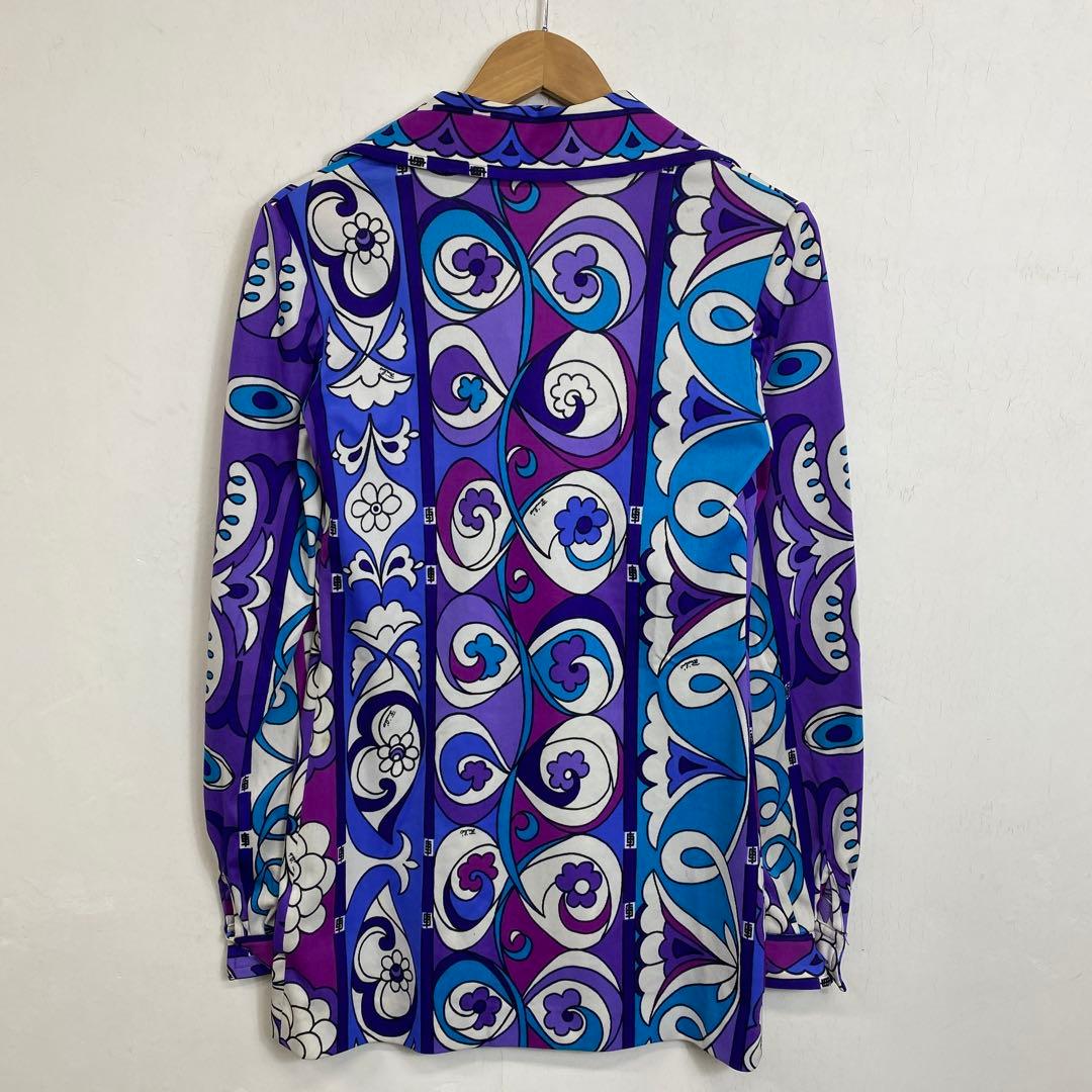 70s EMILIO PUCCI 長袖シャツ プッチ柄 パープル vintage
