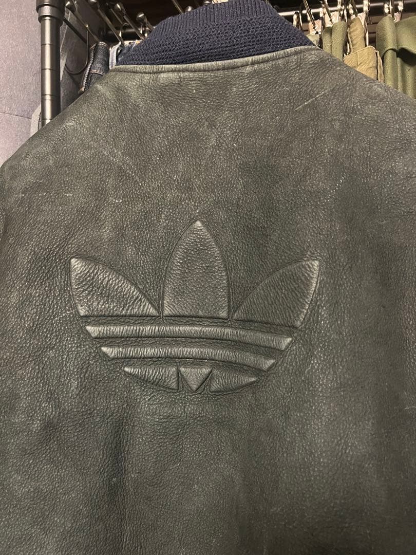 【スペシャル／adidas／80s】レザー／ジャケット　／黒タグ／ヴィンテージ