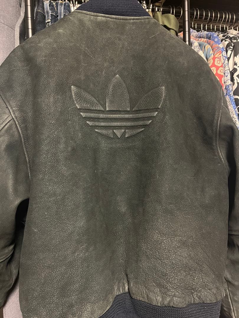 【スペシャル／adidas／80s】レザー／ジャケット　／黒タグ／ヴィンテージ