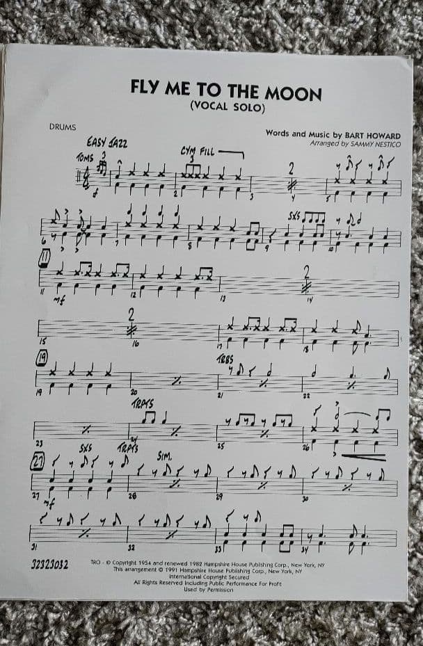 ボーカル　ビッグバンド譜面：FLY ME TO THE MOON