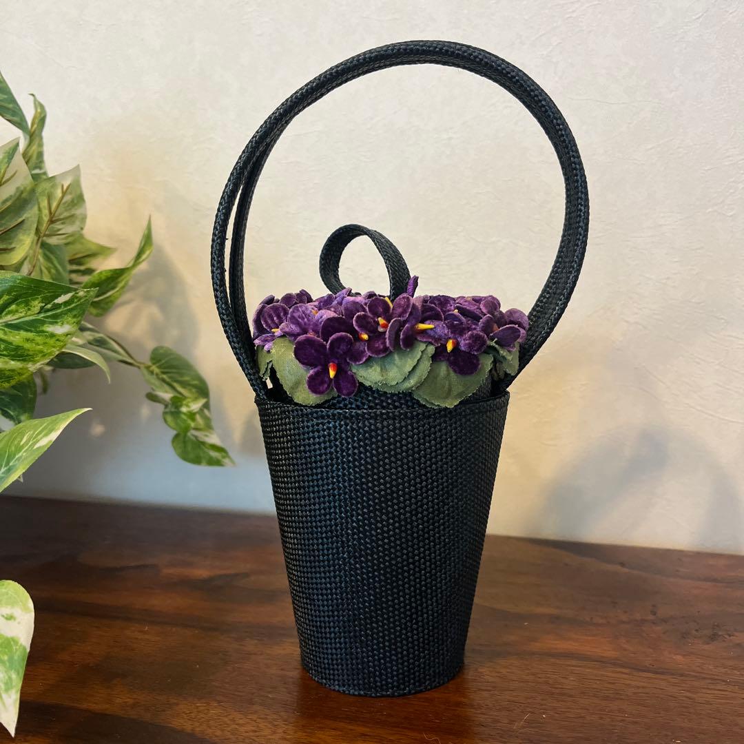 Lulu Guinness バスケット型 フラワーアレンジメントパーティーバッグ