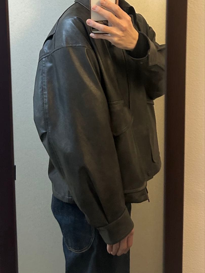 【最終値下げ!!】ヴィンテージフェイクレザーブルゾン PUBLIC TOKYO