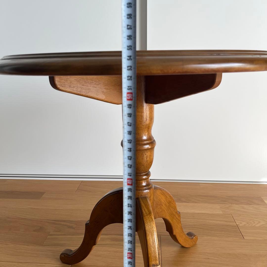カリモク　ラウンドテーブル　猫脚　リペア品　カリモク家具