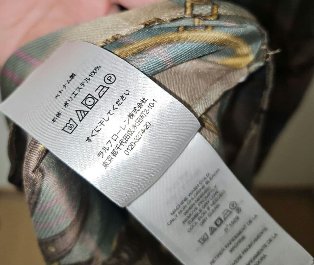 LAUREN RALPH LAUREN　チェーン柄　シャツワンピース　スカーフ柄