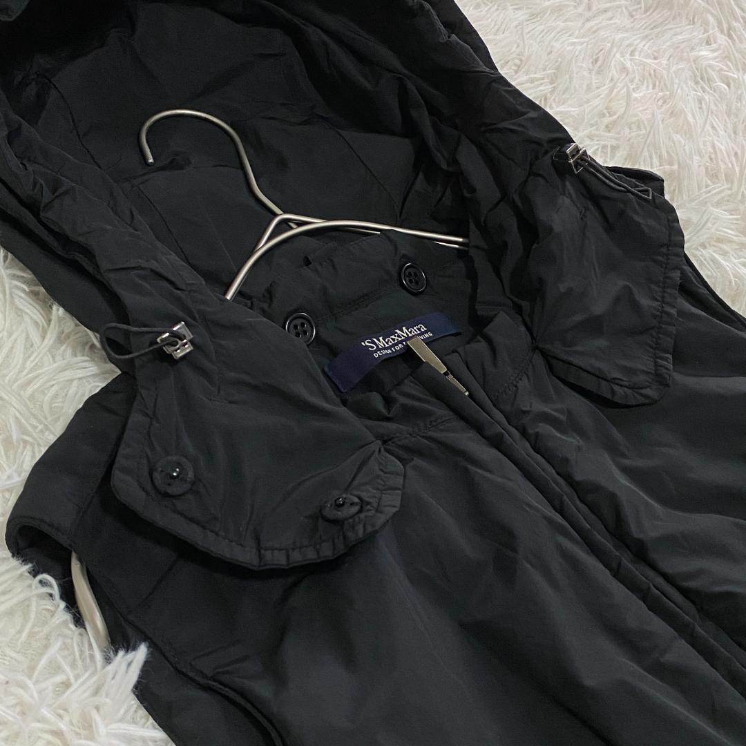 エスマックスマーラ/S MaxMara【M】フード付ベスト ベルト付