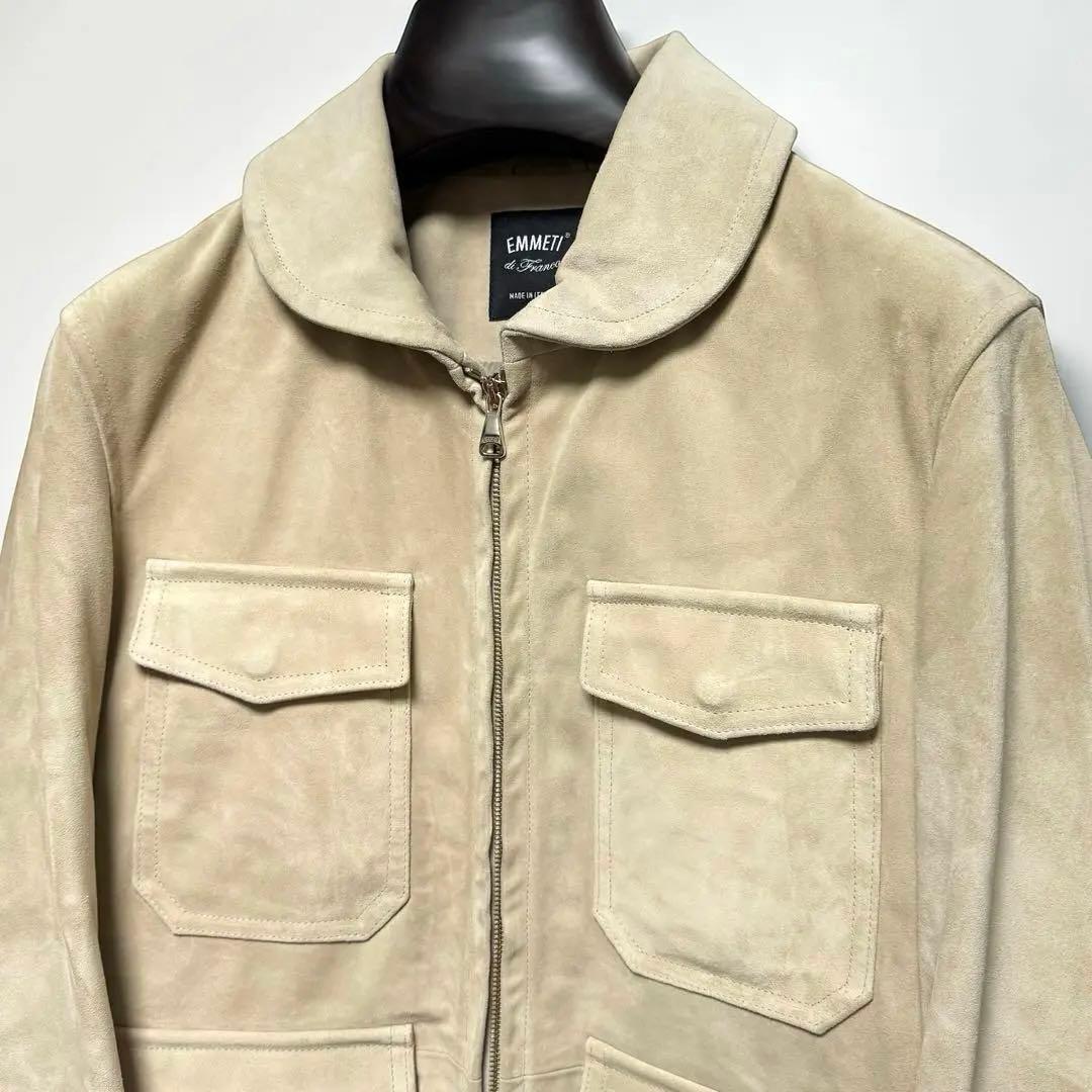 XL エンメティ DOVER フライトジャケット カーフスキンスエード ベージュ