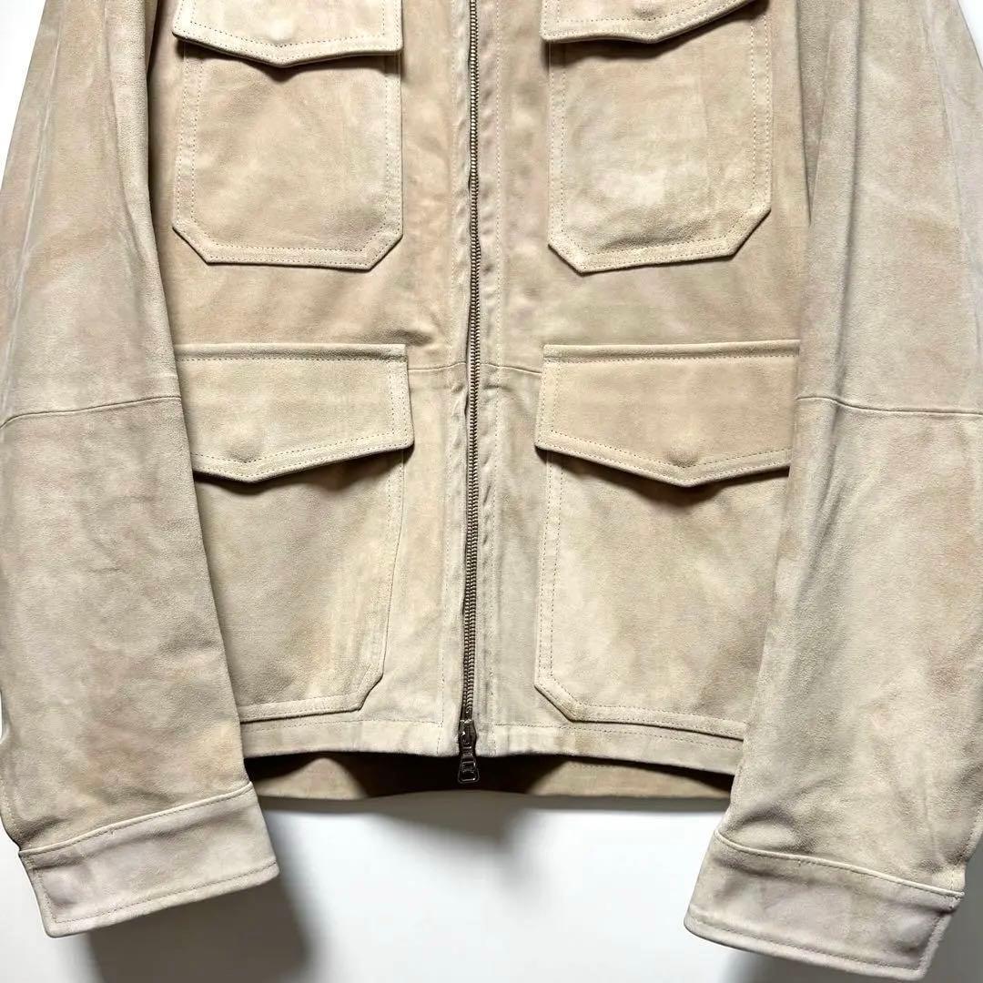XL エンメティ DOVER フライトジャケット カーフスキンスエード ベージュ
