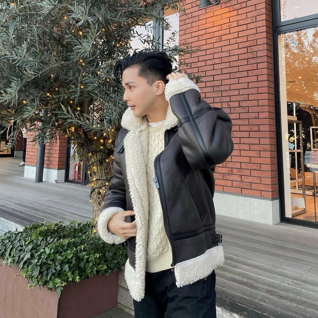 【完売名作】ZARA フェイクムートンジャケット B-3 ボア ブラウン M相当