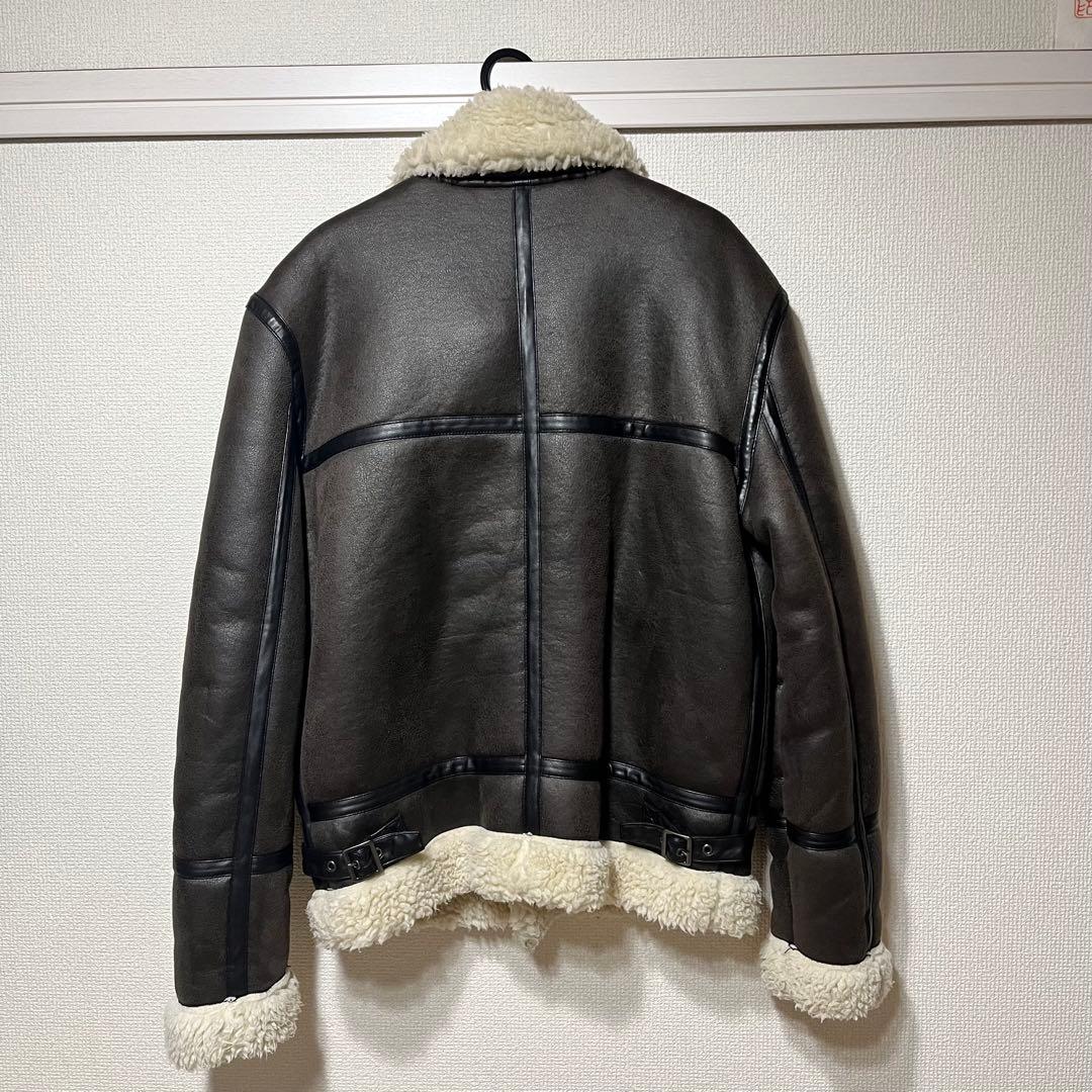 【完売名作】ZARA フェイクムートンジャケット B-3 ボア ブラウン M相当