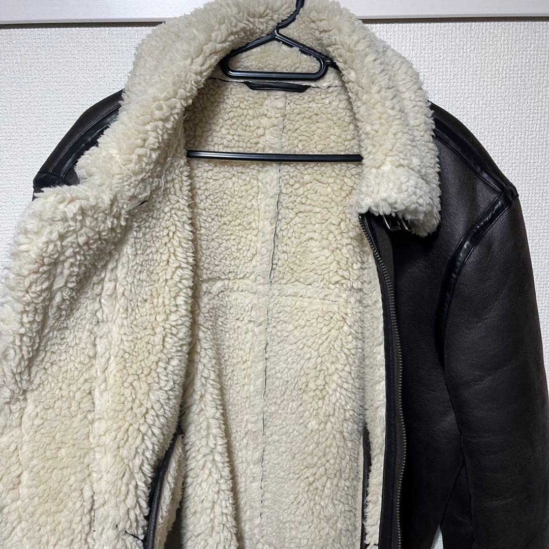 【完売名作】ZARA フェイクムートンジャケット B-3 ボア ブラウン M相当