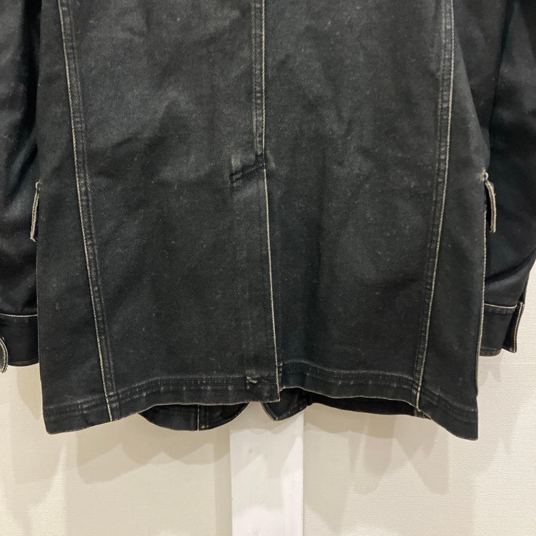 MEN'S TENORAS レザーフロッキー加工 デニム ジャケット L