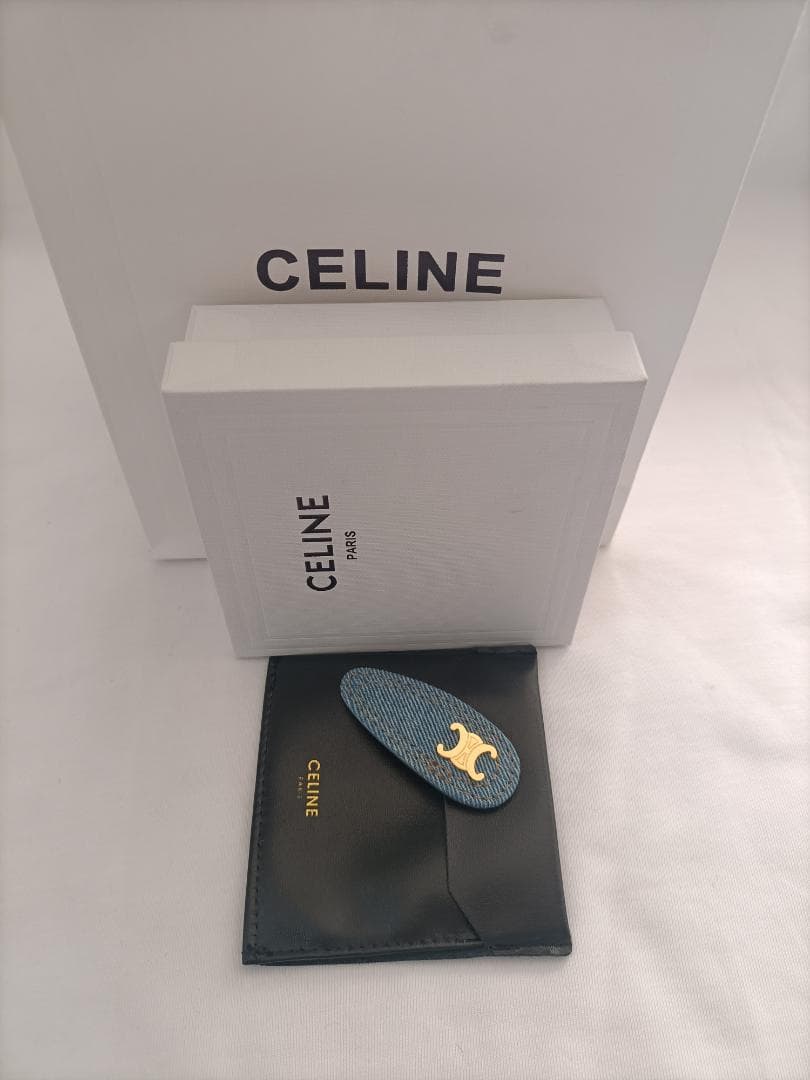 即発送/デニムブルー✭セリーヌ ヘアピン celine ヘアアクセサリー