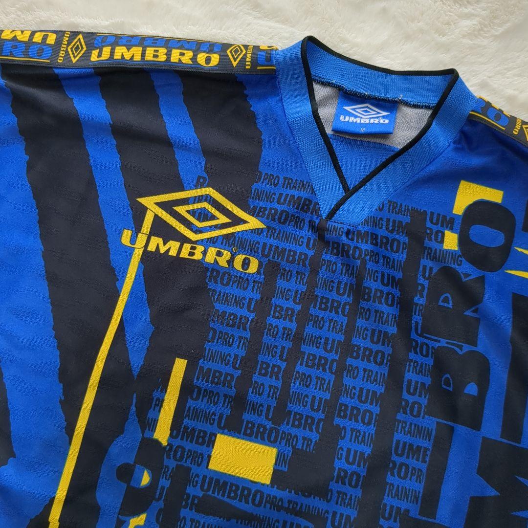 【90s！UK製】vintage UMBRO ゲームシャツ M サッカー 青