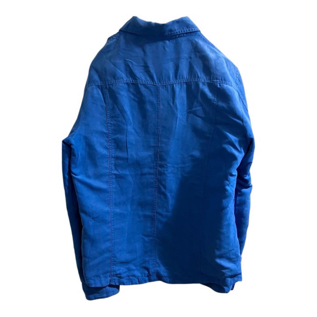 ZARA MAN ザラ フェイク スエード レザー ジャケット ブルー