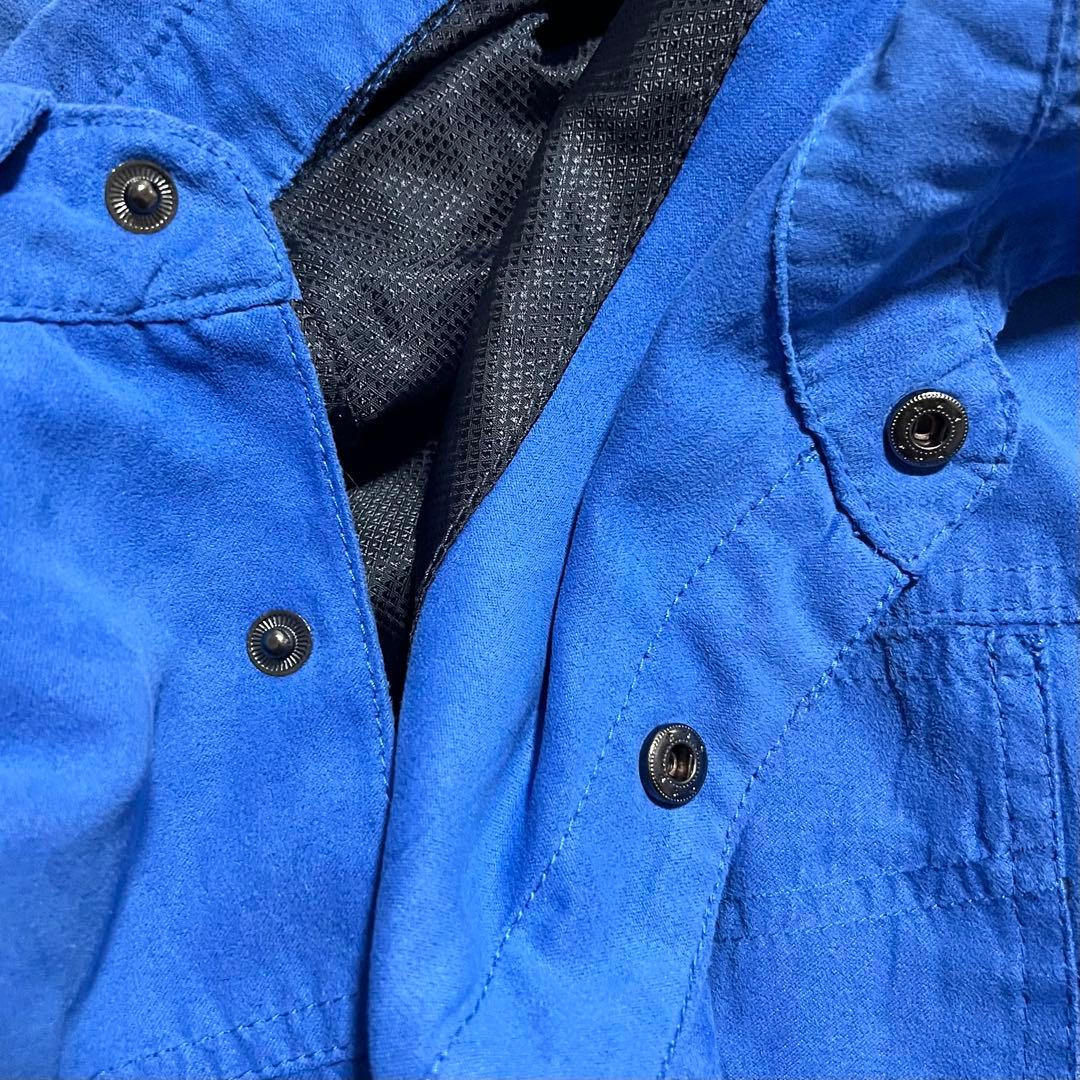 ZARA MAN ザラ フェイク スエード レザー ジャケット ブルー